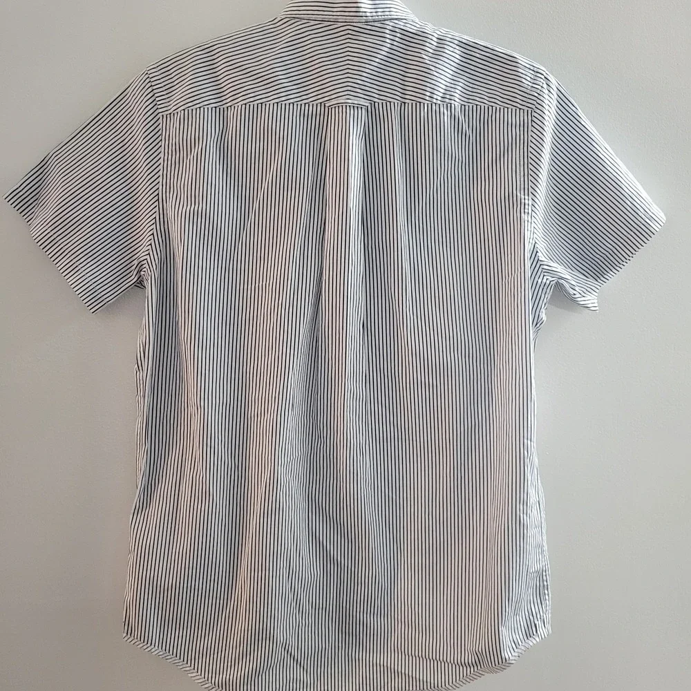 Psycho Bunny Short Sleeve Button Down Shirt Men's Size XS Striped Blue White - Picture 2 of 8